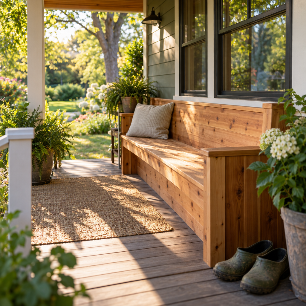 Custom porch benches