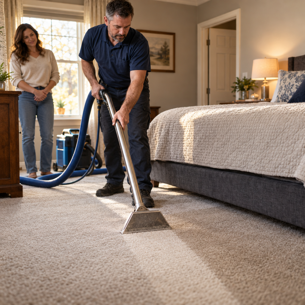 Bedroom carpet cleaning