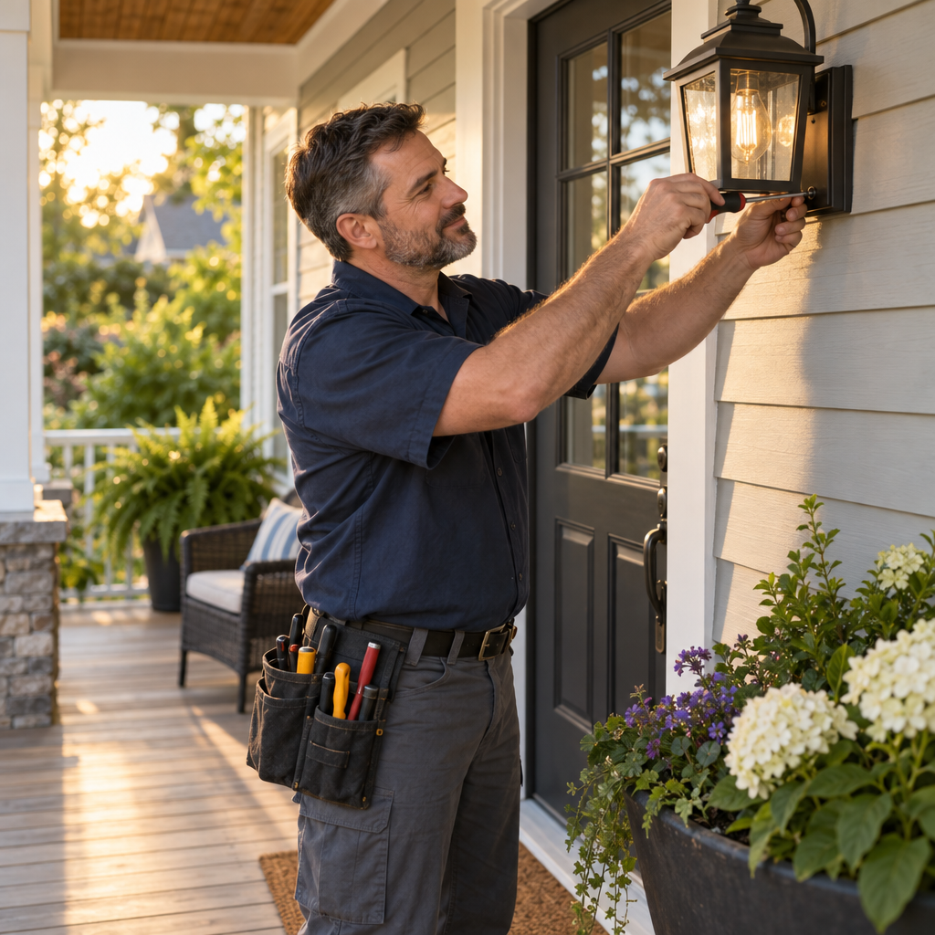 Local porch light installation