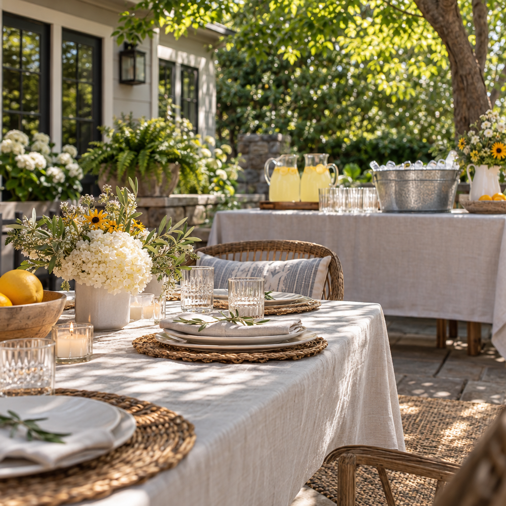 Summer party planning and setup