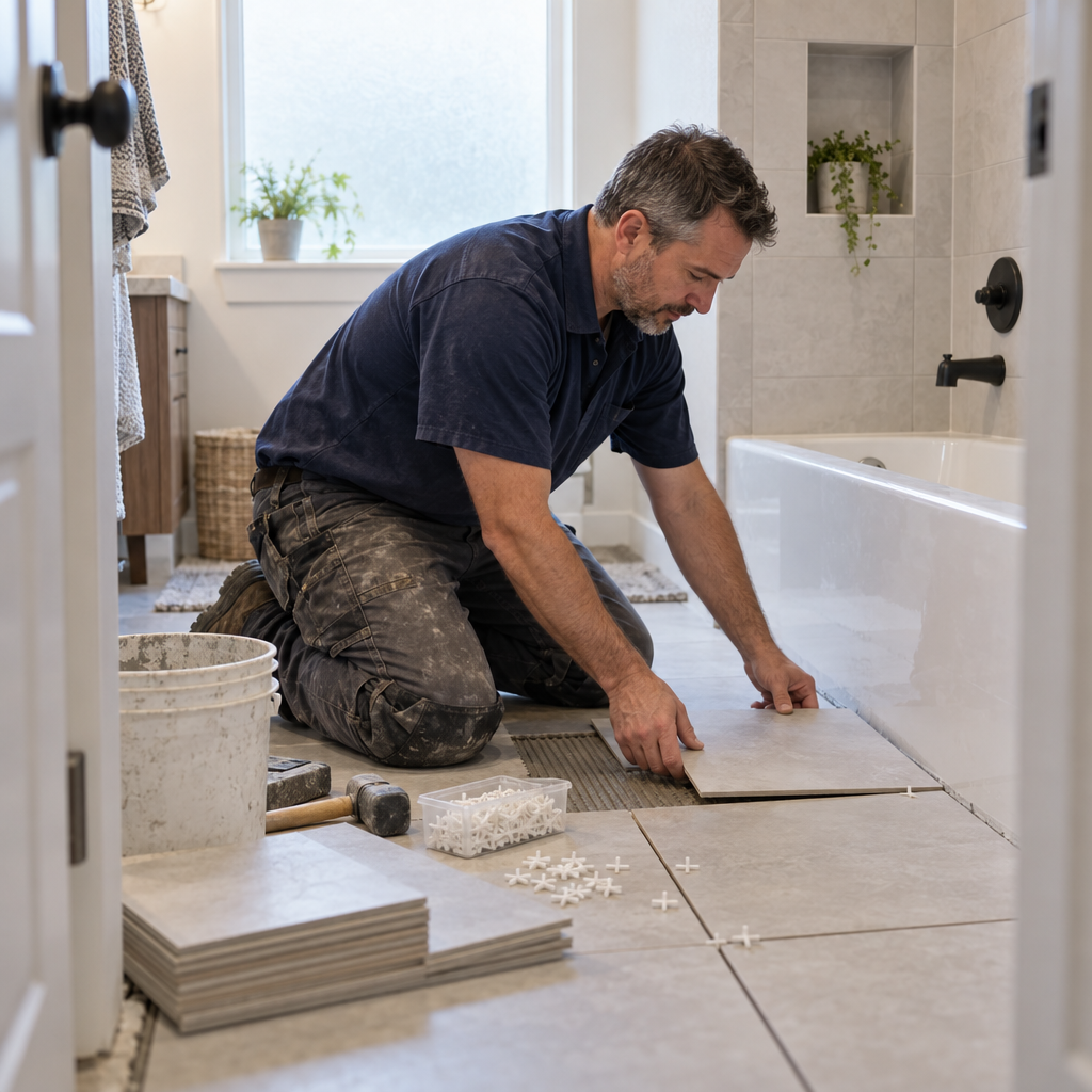 Tile work with upfront pricing