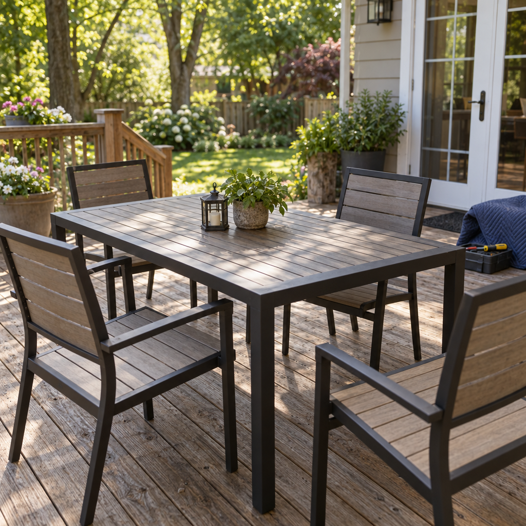 Patio table and chair assembly
