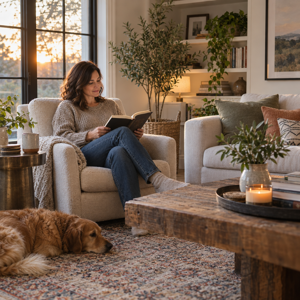 Living room layout and furniture plan