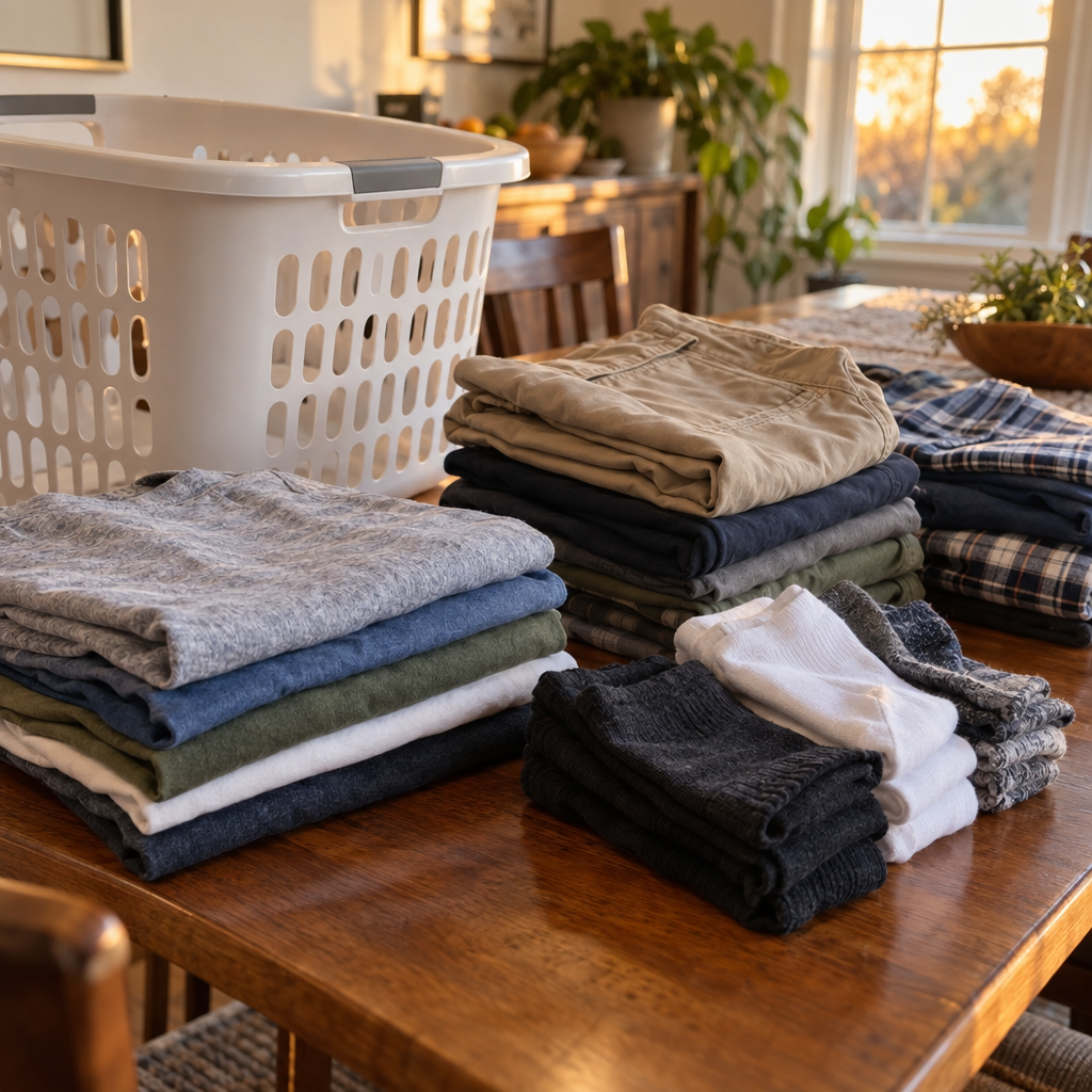 Clothes washed and folded