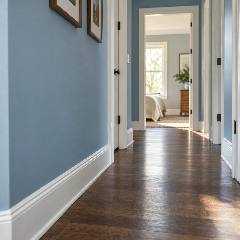 Hallway walls and trim painted