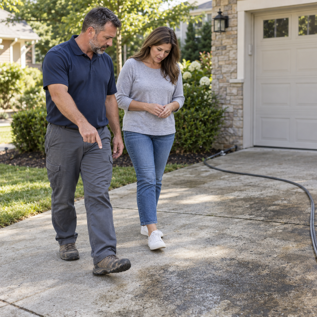 Driveway washing, upfront pricing