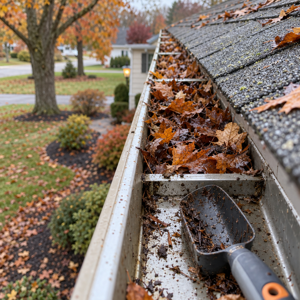 Fall gutter cleaning