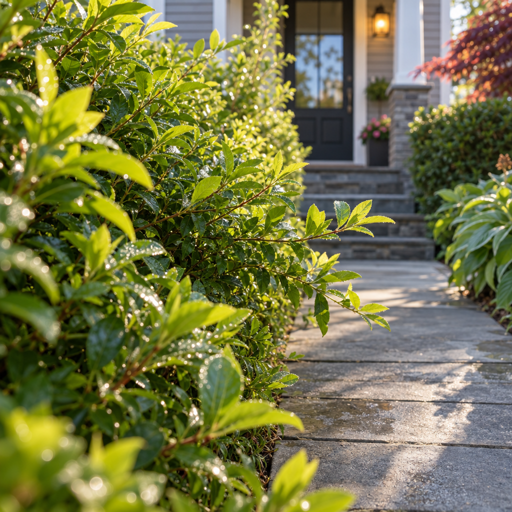 Same-week hedge and shrub trimming