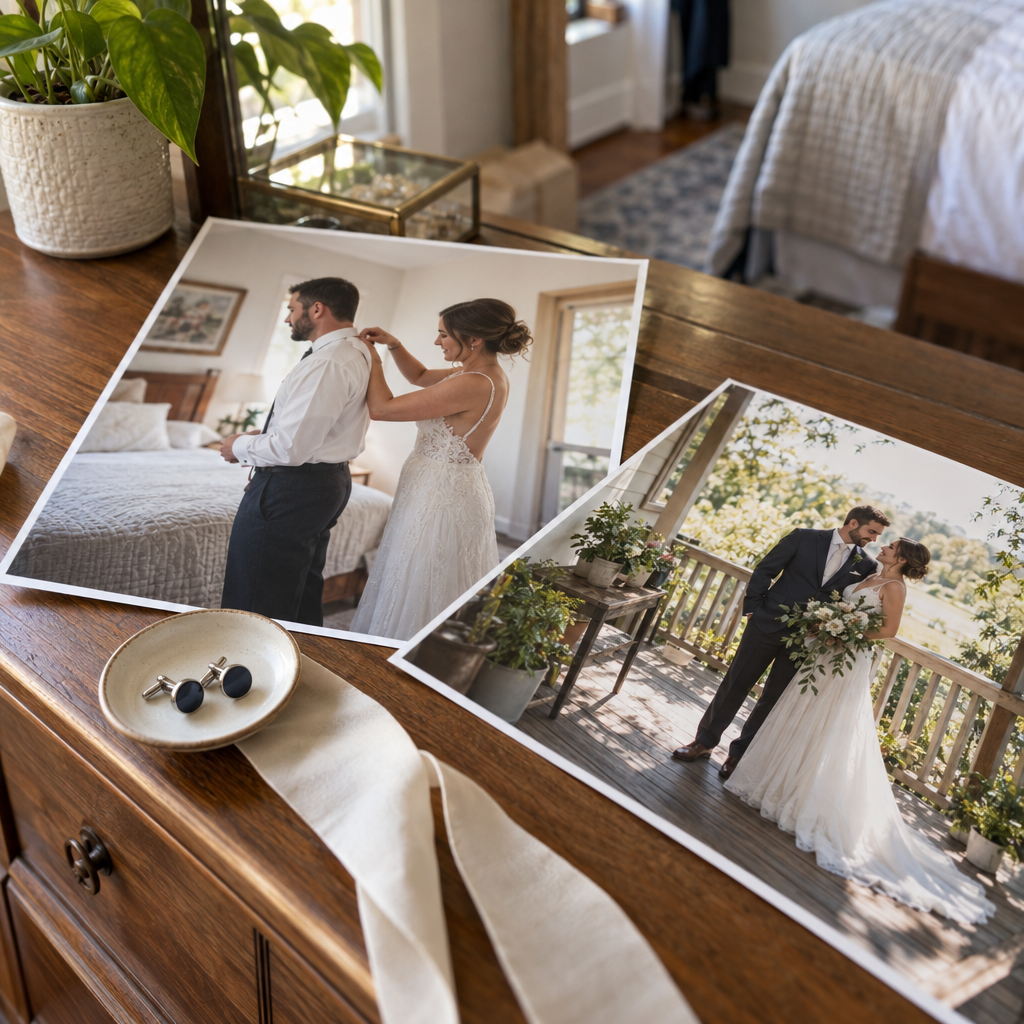 Getting-ready and wedding portraits